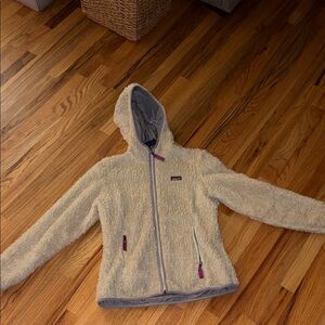Patagonia Cream and Gray Kids Hoodie